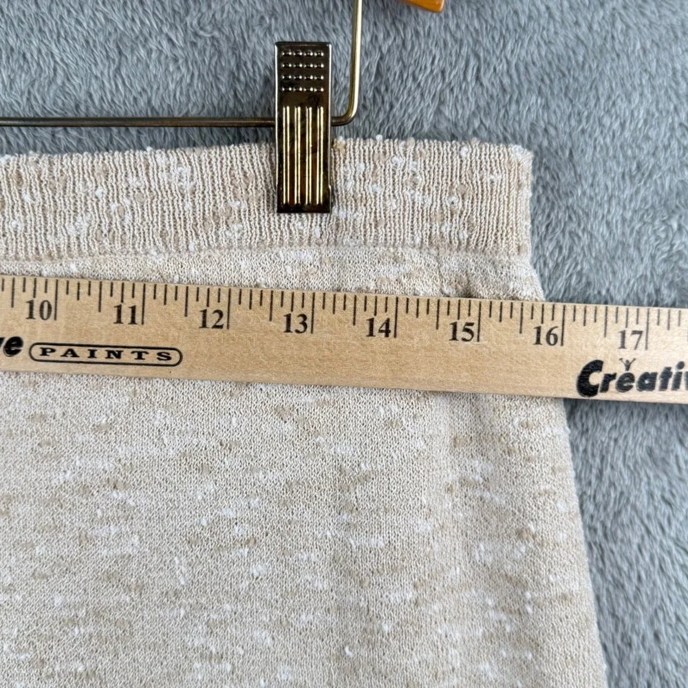 J.Crew Skirt Tweed‎ Knit Womens M Mini Frayed Hem Pockets Beige Career NWT